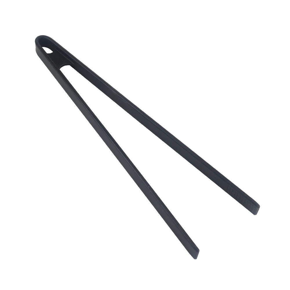 Black tongs on a white background