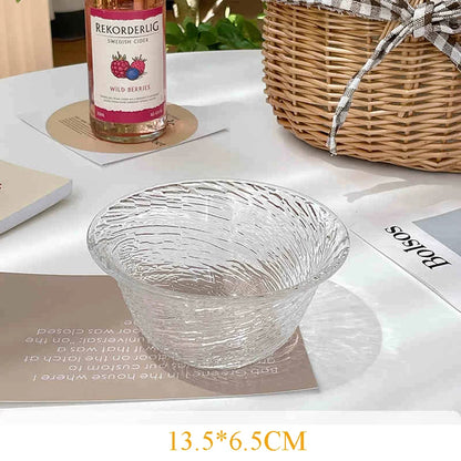Fwaki Set of 4 Glass Bowls - 13cm Multi-Use Serving Bowls for Desserts, Snacks &; Salads