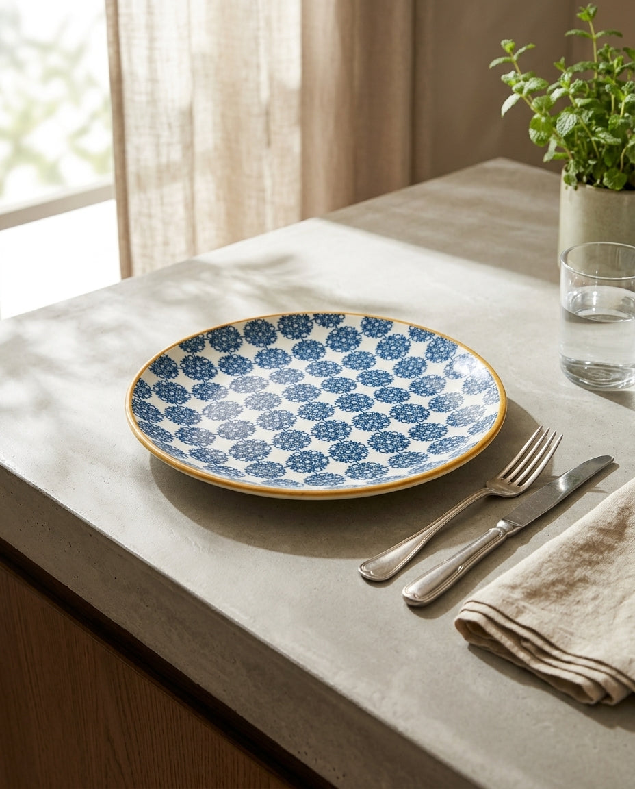 Floral 6 Porcelain Plate set | Dinner or Steak plate 27 cm