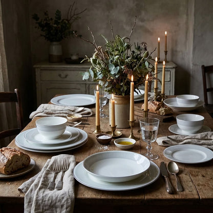 Silverline 24-piece ceramic dinner set – full table setting