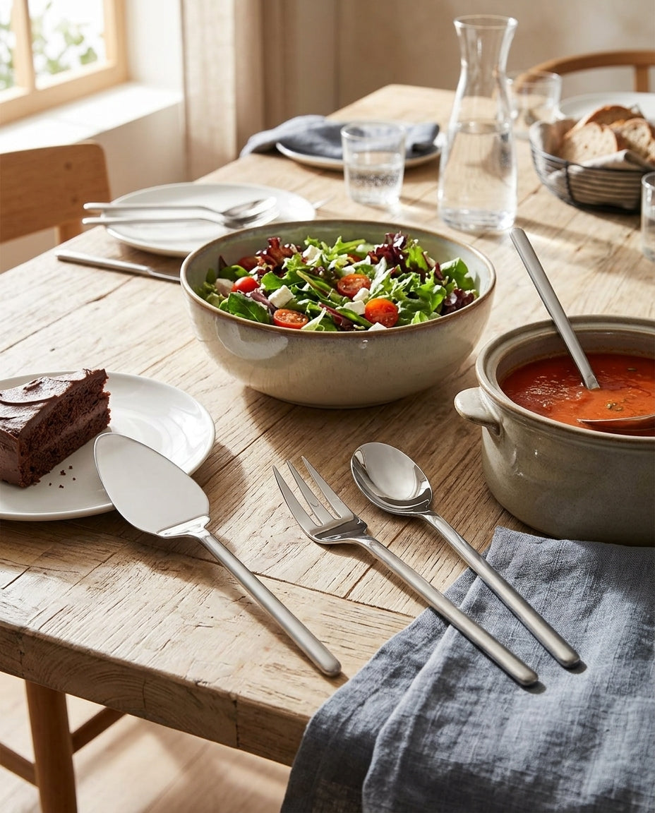 Sleek Stainless Steel 4-Piece Serving Utensil Set
