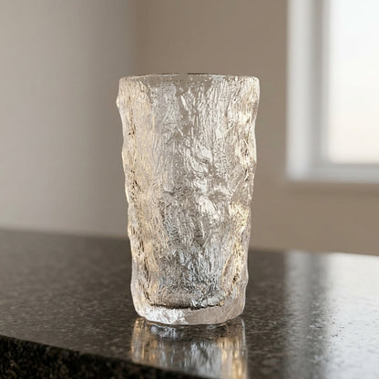 Iced Textured Glass Tumblers Set – 370 ml | Set of 6
