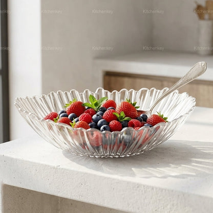 Luma Glass Serving Bowl | Elegant Oval, 33 x 26 cm Serving Bowl
