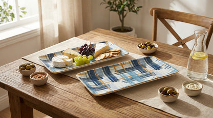 Blau Serving Porcelain Platter Set of 2