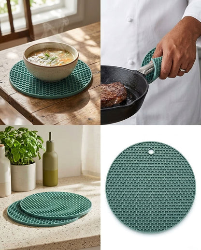 Honeycomb Silicone Heat-Resistant Trivet | Set of 2