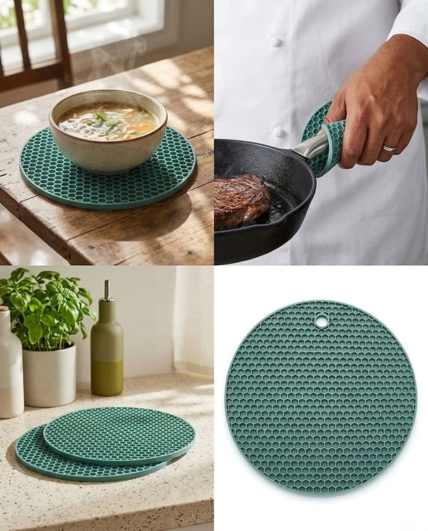 Honeycomb Silicone Heat-Resistant Trivet | Set of 2 - 18 cm