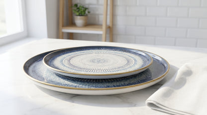 Eyun 12-Piece Porcelain Plate Set | Dinner & Side Plates for 6 People