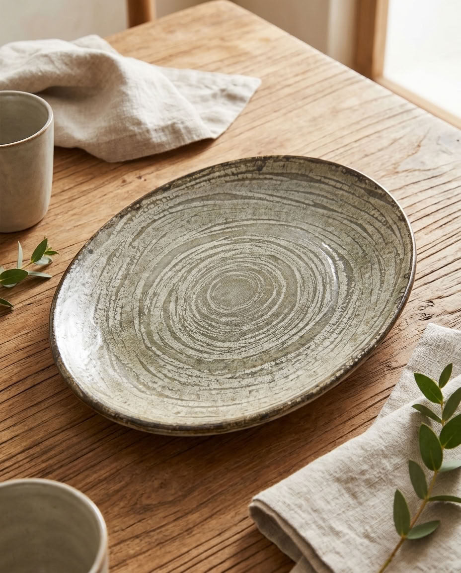 Oval porcelain platter – detail and finish
