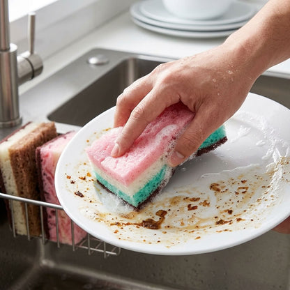 Multi-Layer Kitchen Cleaning Sponges – 5 Pieces | Non-Scratch Kitchen Sponge | All-in-One Dishwashing Tool