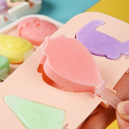 4-Pc Silicone Ice Cream Molds | BPA-Free Popsicle Makers for Homemade Treats | DIY Frozen Yogurt, Chocolate; Candy Molds