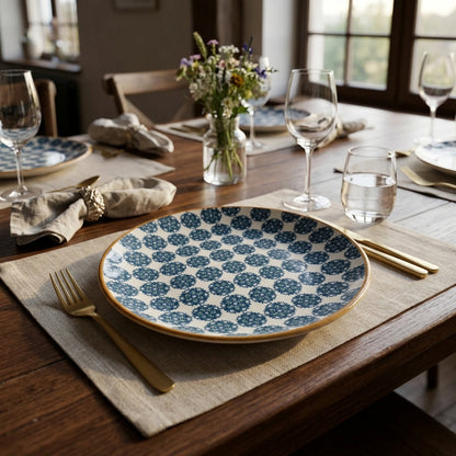 Floral 6 Porcelain Plate set | Dinner or Steak plate 27 cm