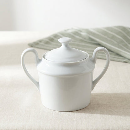 Makroon Sugar Porcelain Cup with Lid  | Elegant Sugar Jar for Tea & Coffee Serving