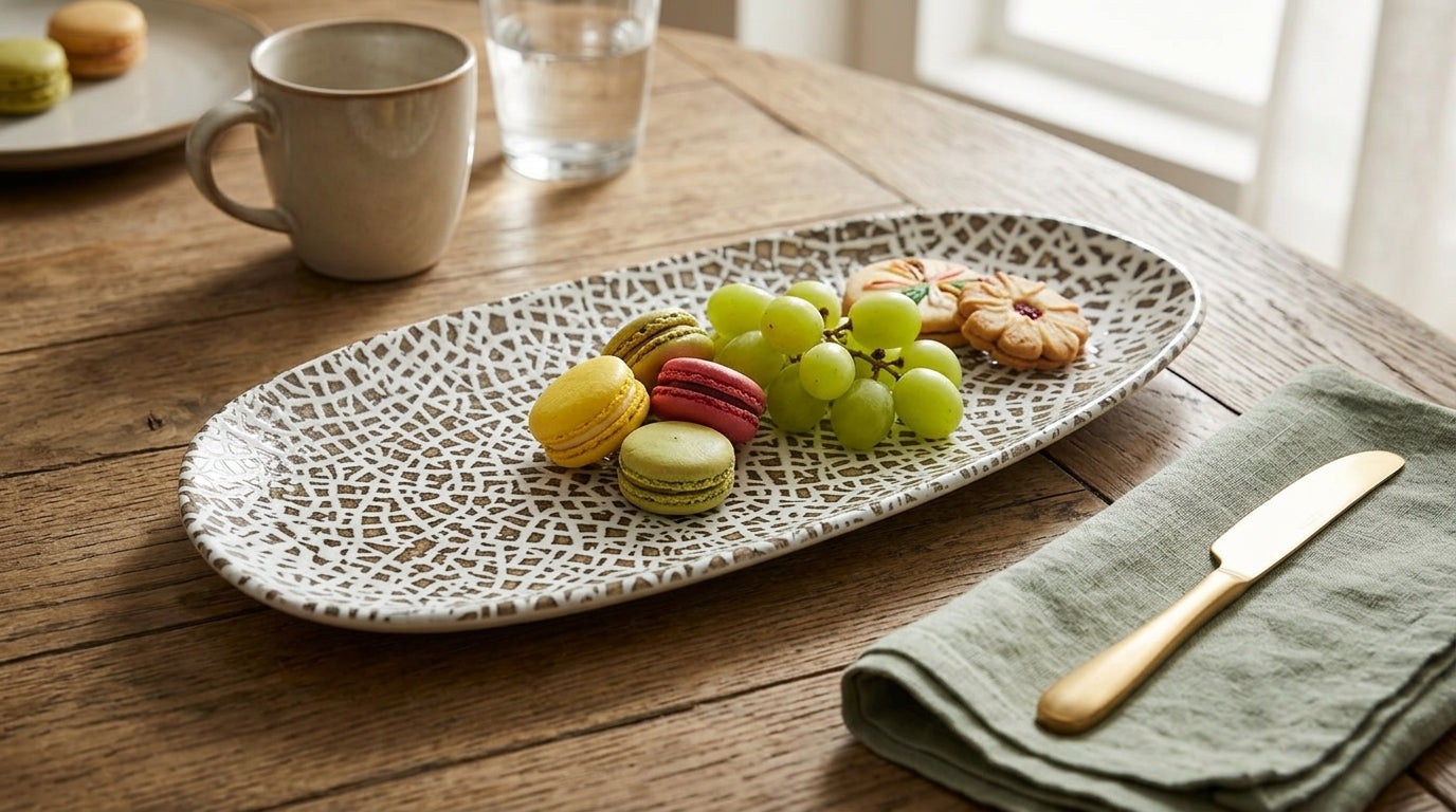 Chee Serving Porcelain Platter| Large Platter (36 × 18 cm)