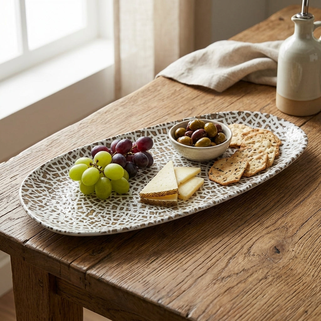 Chee Serving Porcelain Platter| Large Platter (36 × 18 cm)