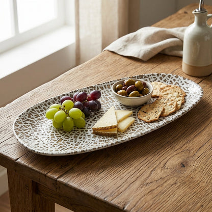 Chee Serving Porcelain Platter| Large Platter (36 × 18 cm)