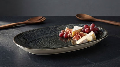 Bhule Oval Serving Porcelain Platters – Set of 2 (30 × 18.5 cm)
