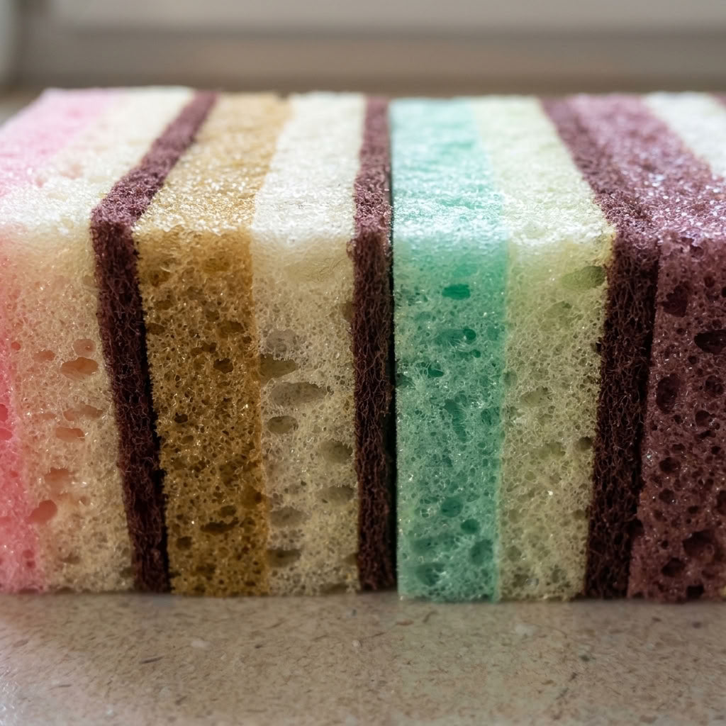 Multi-Layer Kitchen Cleaning Sponges – 5 Pieces | Non-Scratch Kitchen Sponge | All-in-One Dishwashing Tool