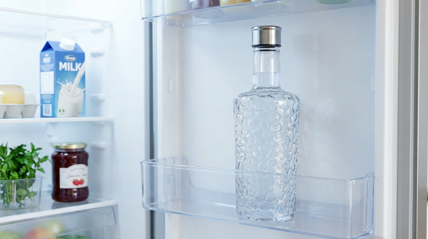 Talax 1100ml Textured Glass Water Bottles – Set of 2 | Juice & Beverage Bottles