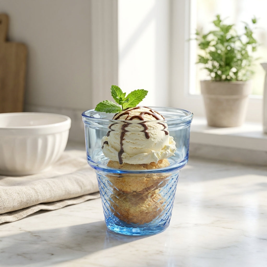🍨 Elegant Glass Dessert Cups Set of 6 | Ice Cream, Fruit & Dessert Serving Bowls
