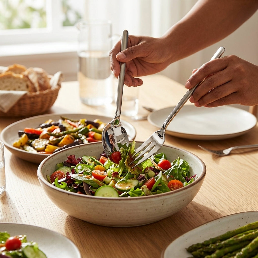 Sleek Stainless Steel 4-Piece Serving Utensil Set