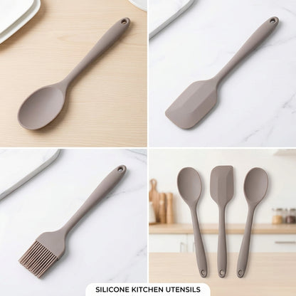 Forma Silicone 3pc Spatula Set - Gray & brown