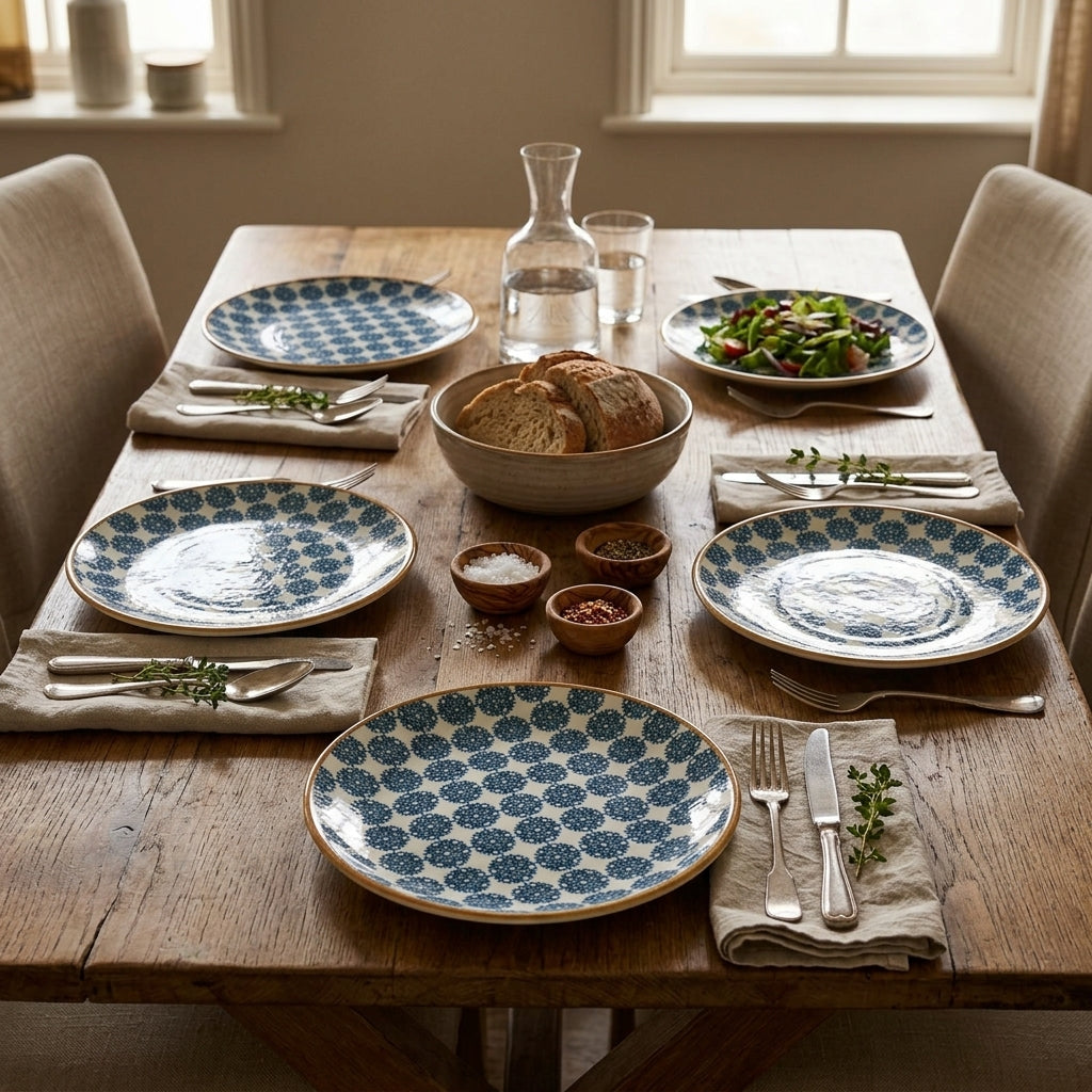 Floral 6 Porcelain Plate set | Dinner or Steak plate 27 cm