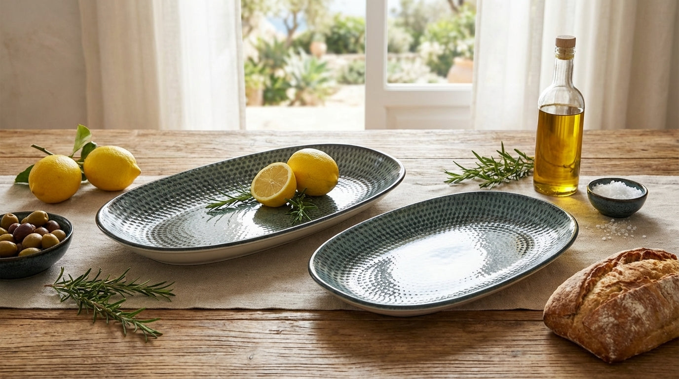 Vulvich Oval Serving Porcelain Platters – Set of 2