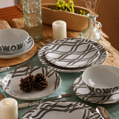 Gruli dinner set 24 porcelain plates