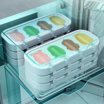 4-Pc Silicone Ice Cream Molds | BPA-Free Popsicle Makers for Homemade Treats | DIY Frozen Yogurt, Chocolate; Candy Molds