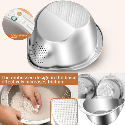 Ghaba Stainless Steel Rice Strainer Bowl