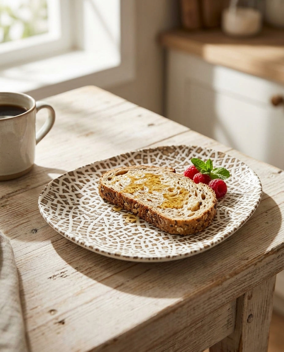 Chee Porcelain Dinner Plate Set – 24 cm (Set of 4) | Made in Turkey