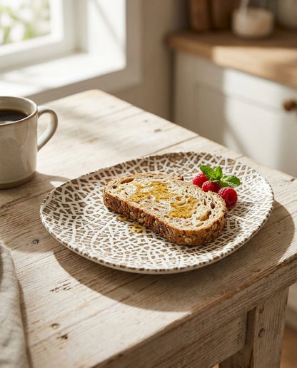 Chee Porcelain Dinner Plate Set – 24 cm (Set of 4) | Made in Turkey