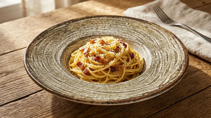 Rustic Terra 28 cm Porcelain Pasta Plate Made in Turkey | Rustic Pasta Dish