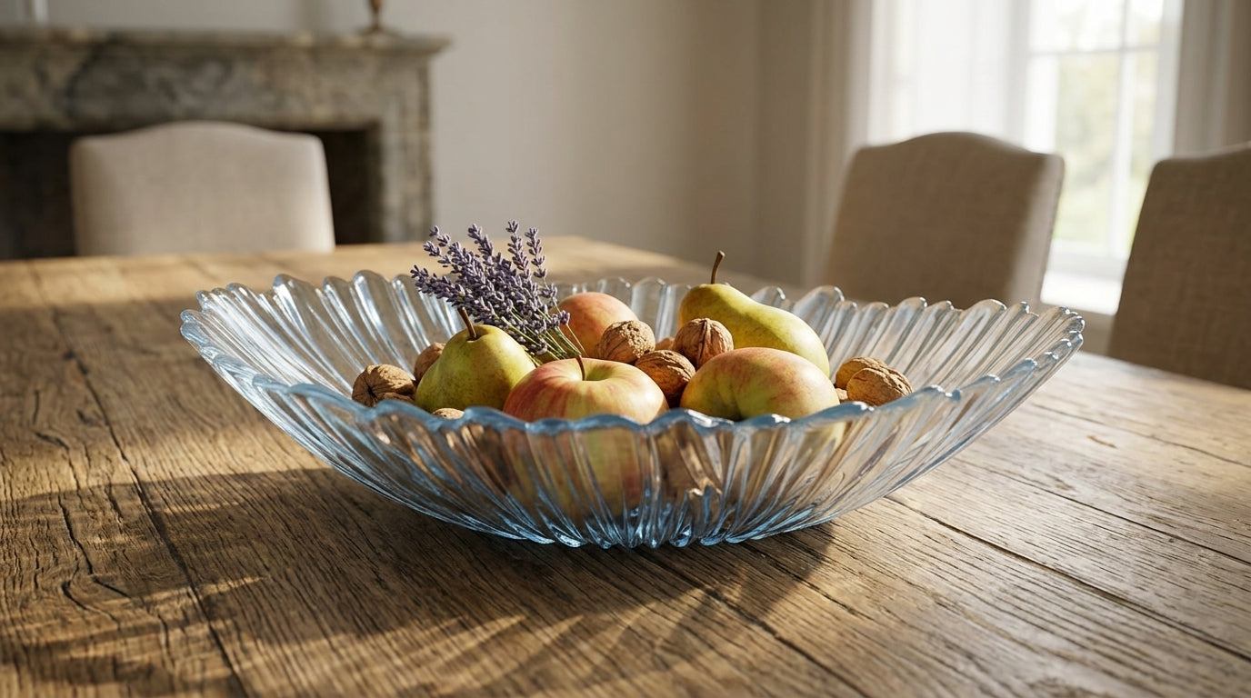 Luma Glass Serving Bowl | Elegant Oval, 33 x 26 cm Serving Bowl