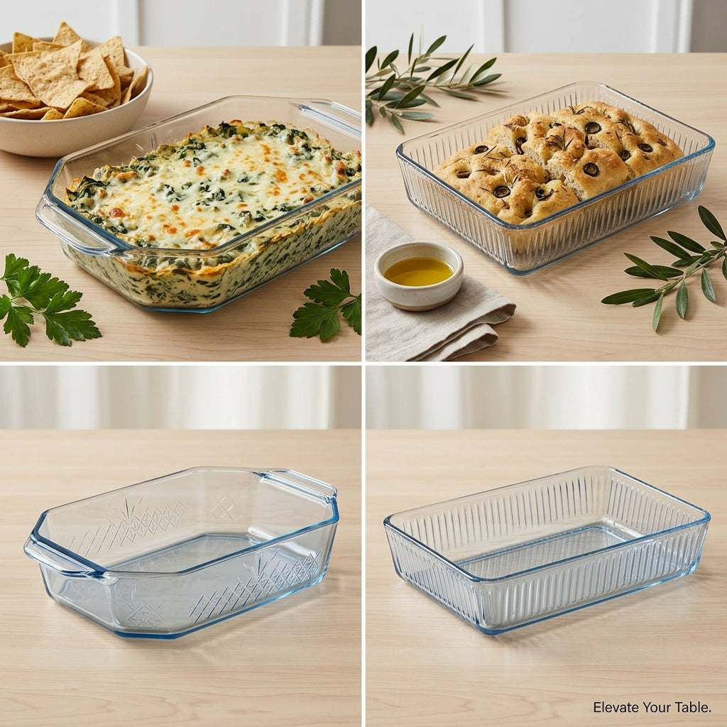 Bakserve 2-Piece Rectangular Glass Baking Dish Set | Made in Turkey