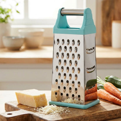 Box grater with a kitchen setting in the background