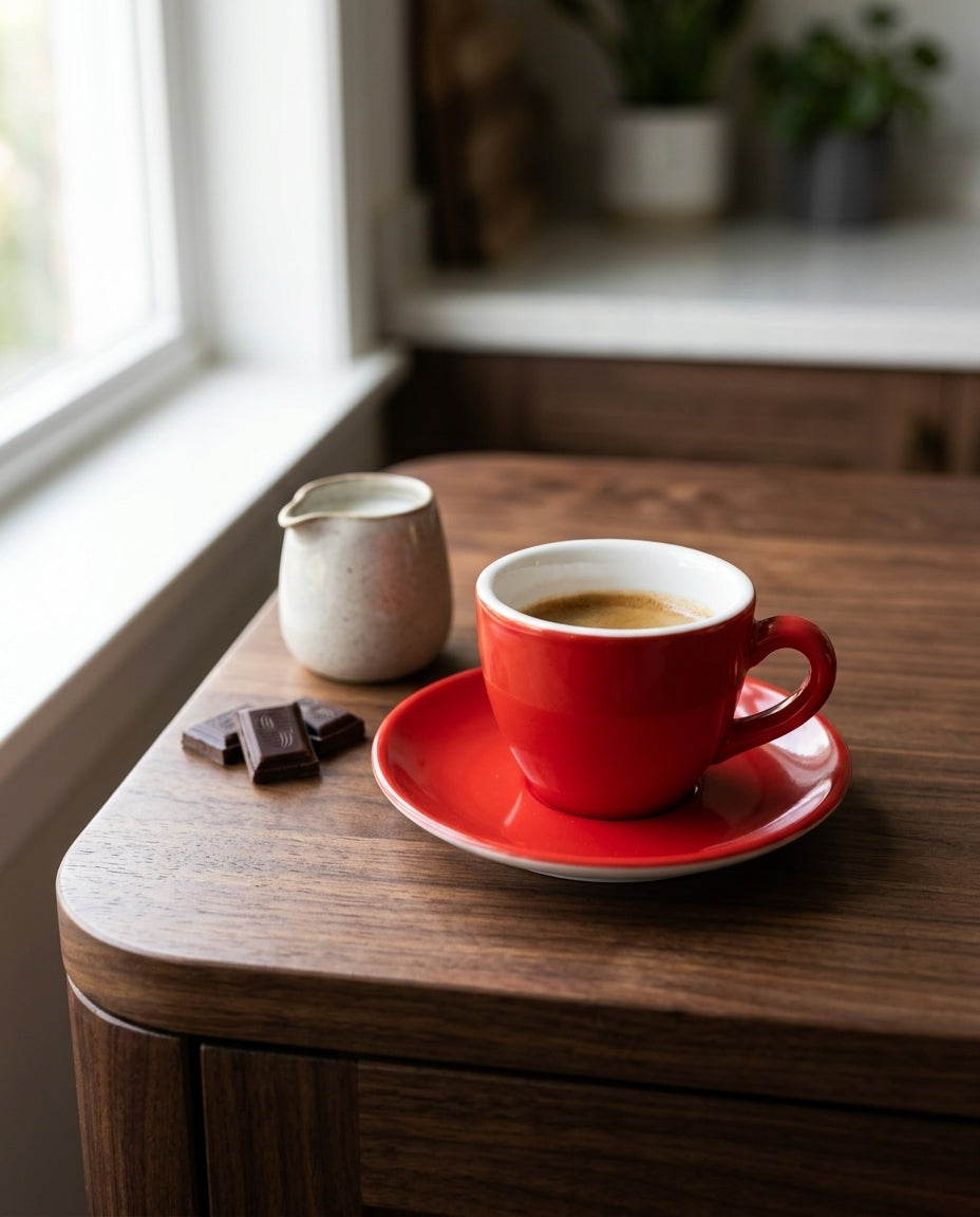 Rosso Espresso Cup & Saucer Set | Set of 6 (90 ml)
