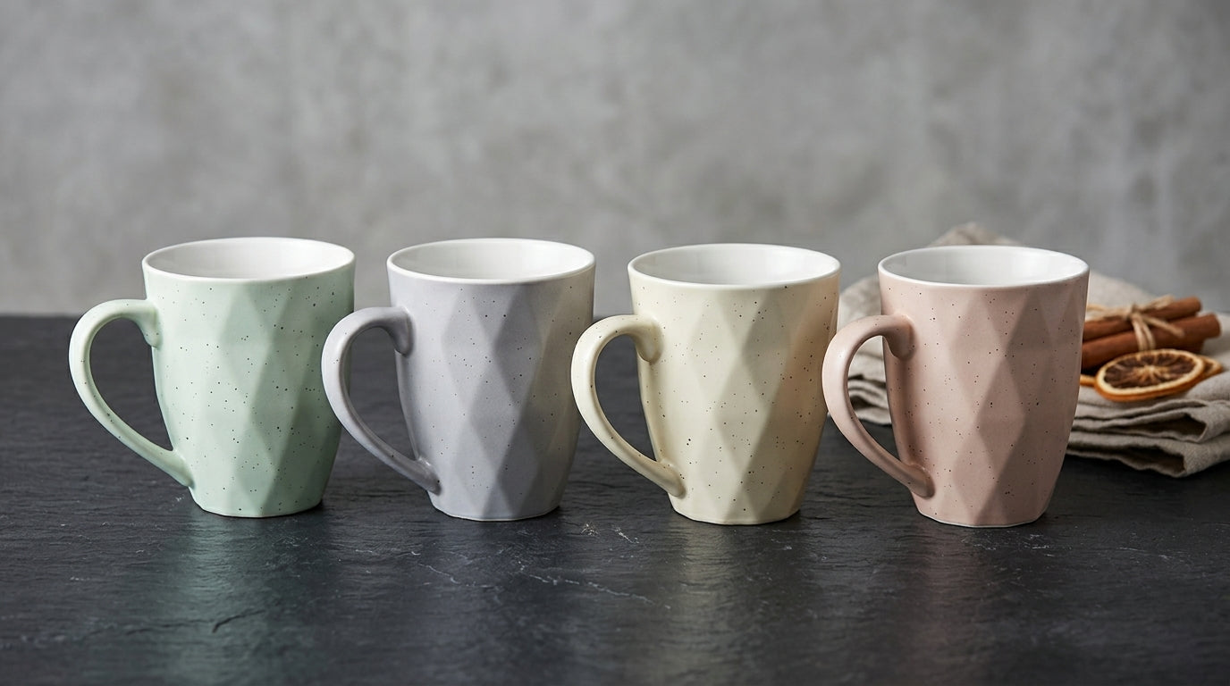 Geo Premium Mug Set for 4 | 390 ml