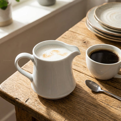 Elise Milk and Creamer Porcelain Pot  | Elegant for Tea & Coffee Serving