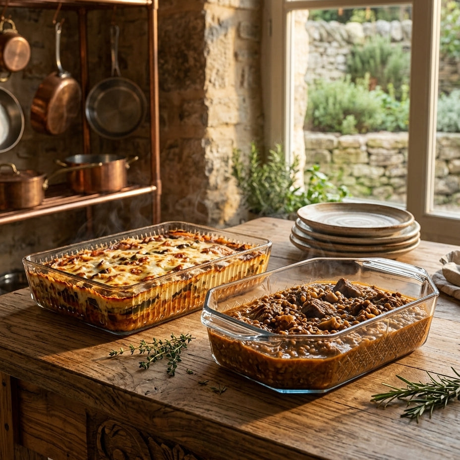 Bakserve 2-Piece Rectangular Glass Baking Dish Set | Made in Turkey