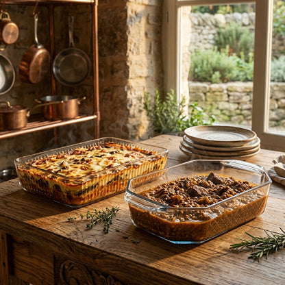 Bakserve 2-Piece Rectangular Glass Baking Dish Set | Made in Turkey