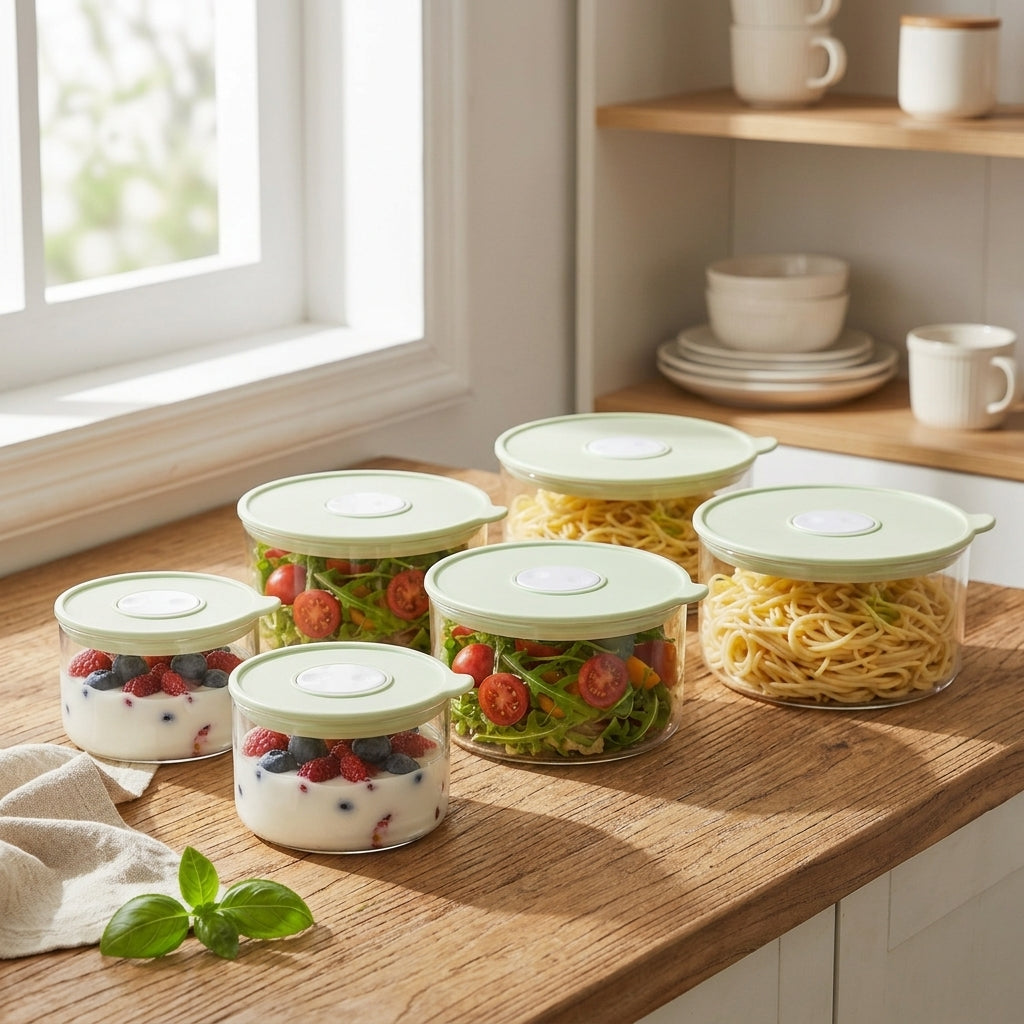 Griin Food Preservation 5-, 6- or 8- Piece Glass Storage Container Set – High Borosilicate Glass