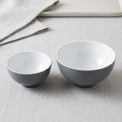 Mist & Stone — Set of 2 Porcelain Bowls | Elegant Grey Serving Bowls