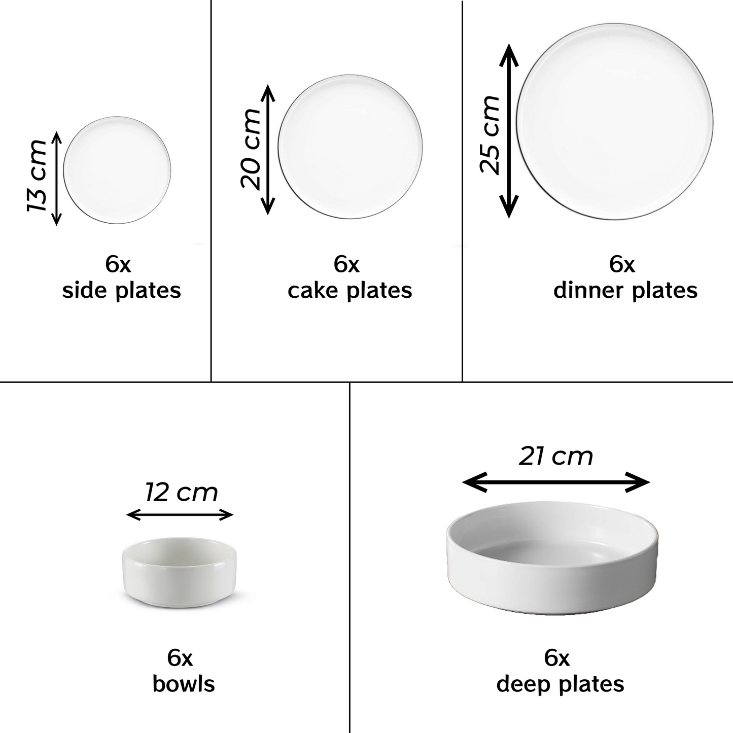 Nortic 30 Plate Modern Porcelain Dinner Set