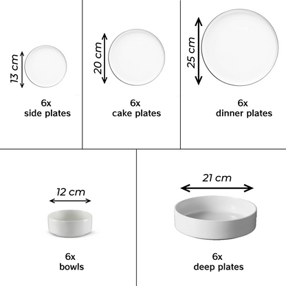 Nortic 30 Plate Modern Porcelain Dinner Set