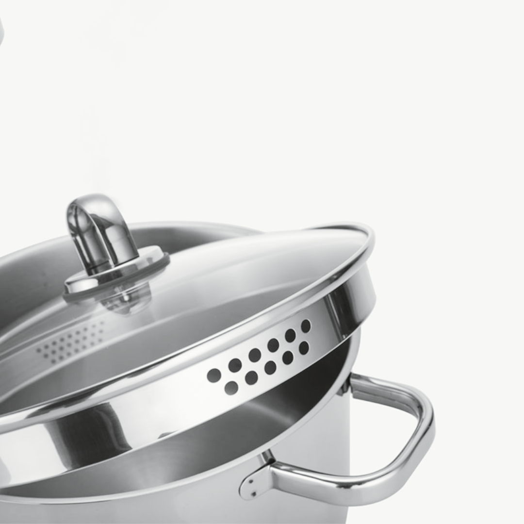 Baba Stainless Steel Pot set of 3 posts, 1 frying pan and 1 sauce pan