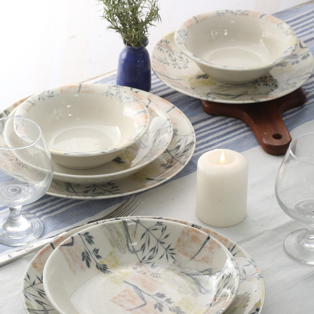 Semni dinner set 24 porcelain plates