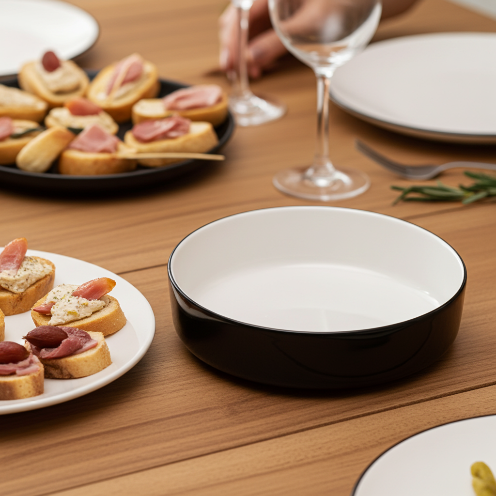 Neoblack 30 Plate Modern Porcelain Dinner Set