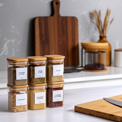 Clear 6 Spice Containers S