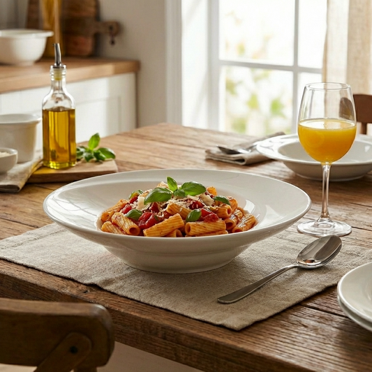 Wave Porcelain Platter – 31cm Pasta & Salad Deep Plate